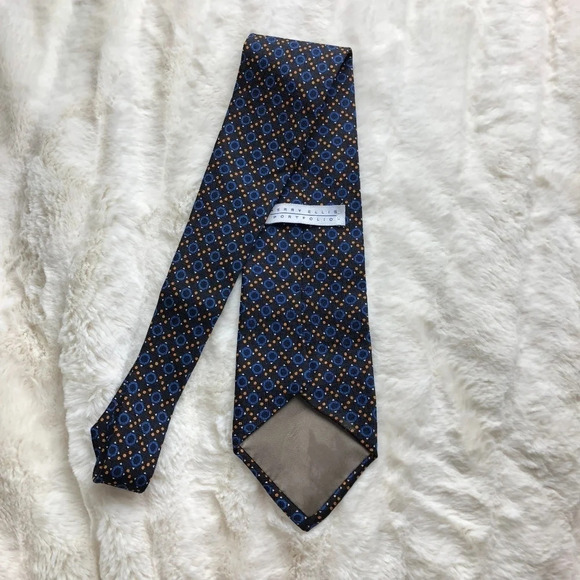 Perry Ellis Portfolio Black Blue Orange Tie - Picture 2 of 2